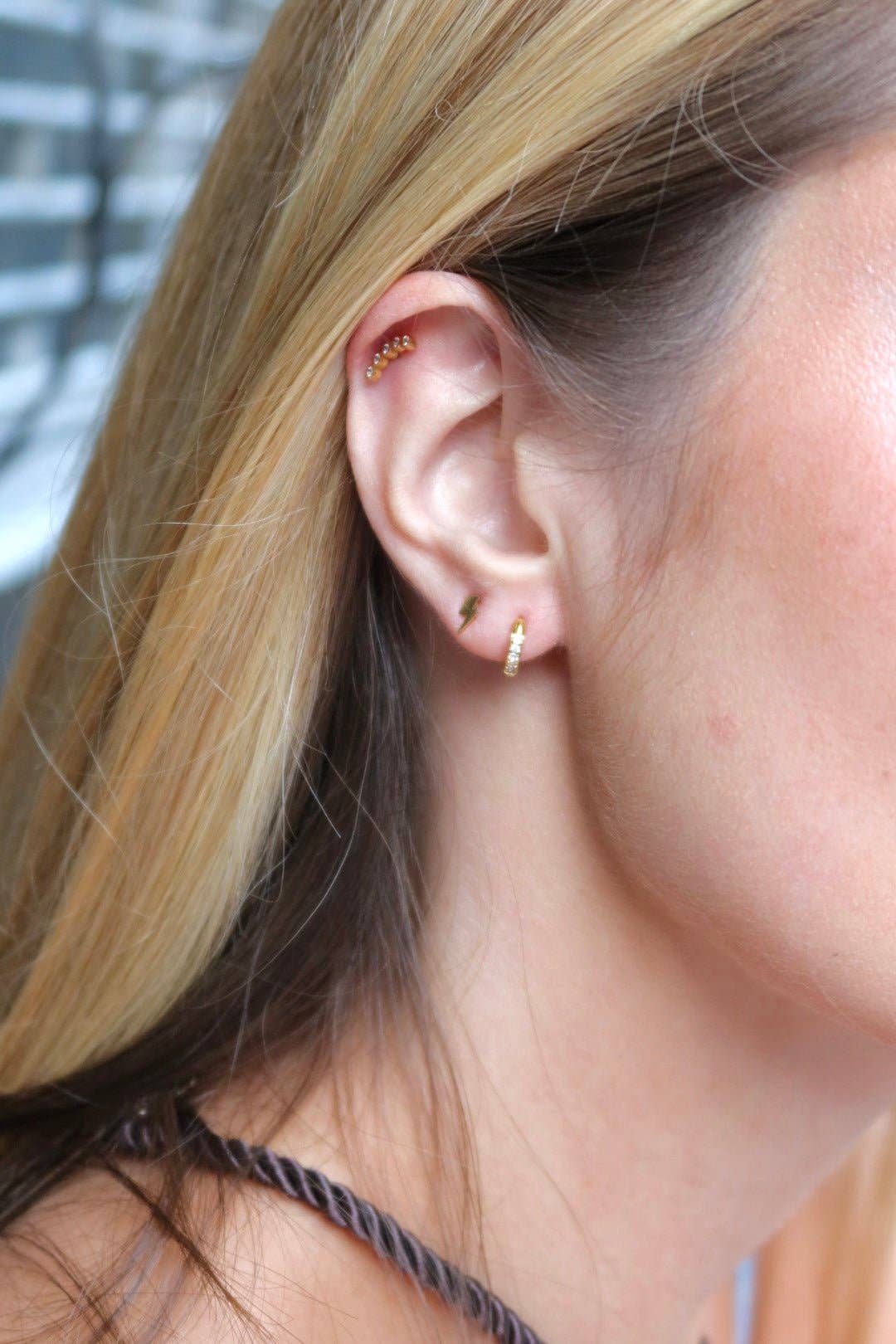 Scarlett Hoop Huggie Earring - Gold