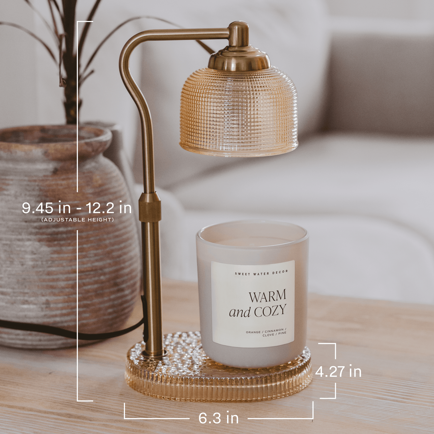 Candle Lamp Warmer - Natural & Gold