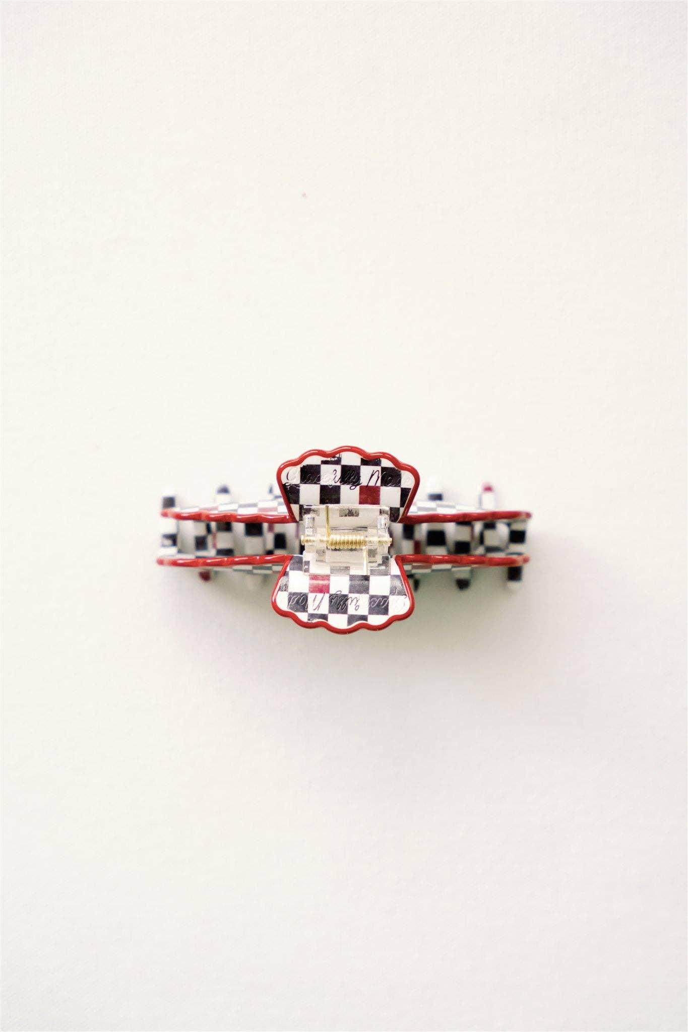 Black and Red Scalloped Claw Clip