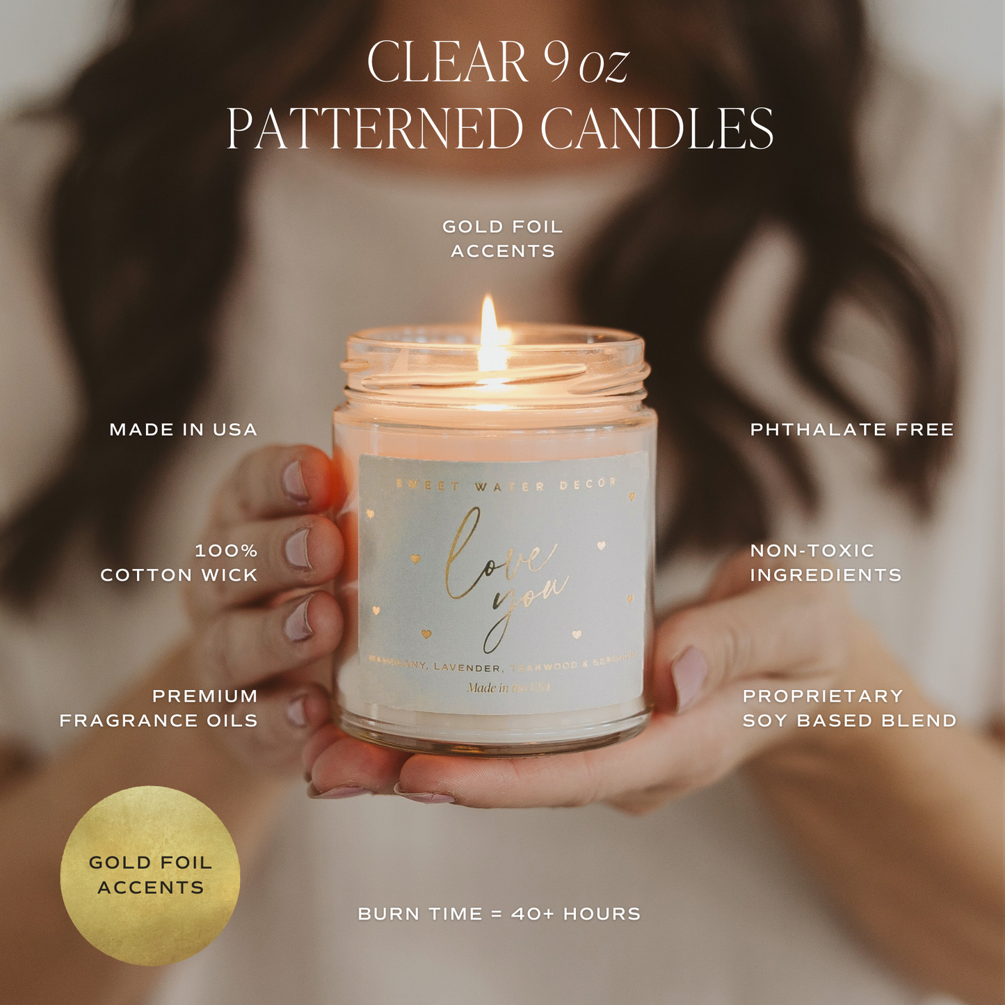 Best Mom Ever Floral Print 9 oz Soy Candle