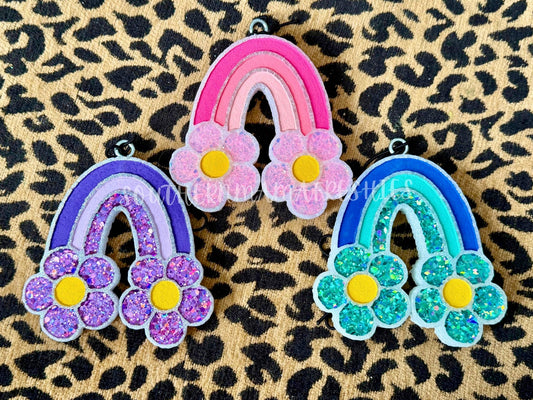 Floral Rainbow Car Freshie  