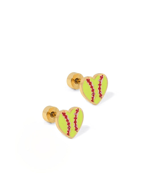Softball Screwback Stud Earrings