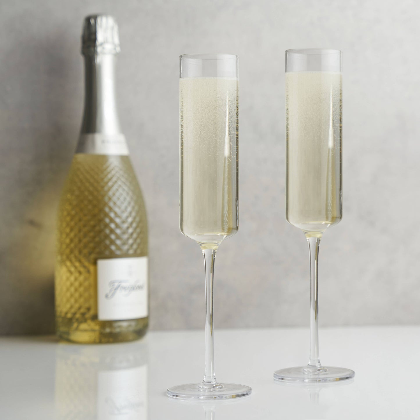 Laurel Crystal Champagne Flutes by Viski – Set of 2
