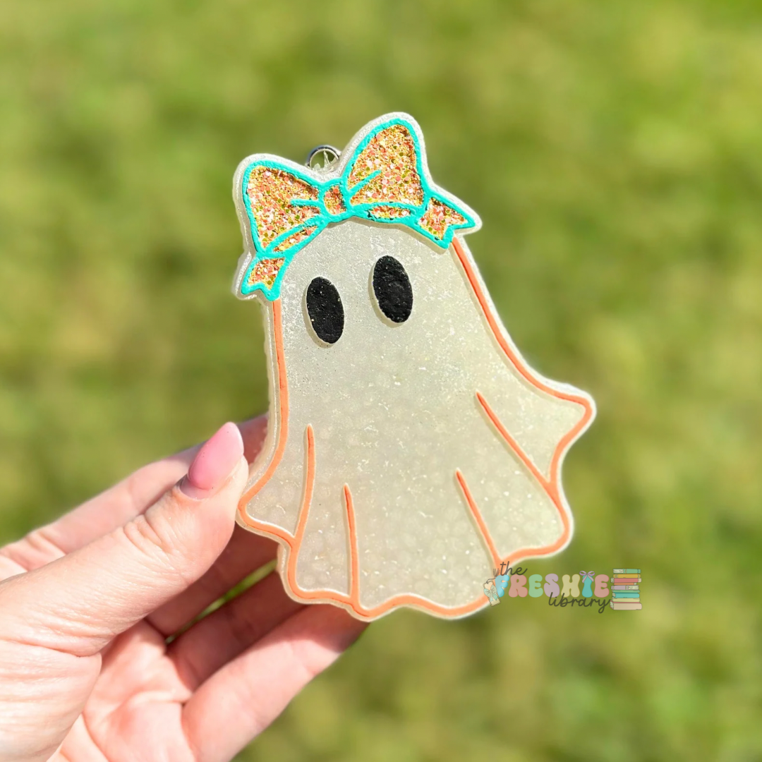Halloween Ghost Bow Car Freshie