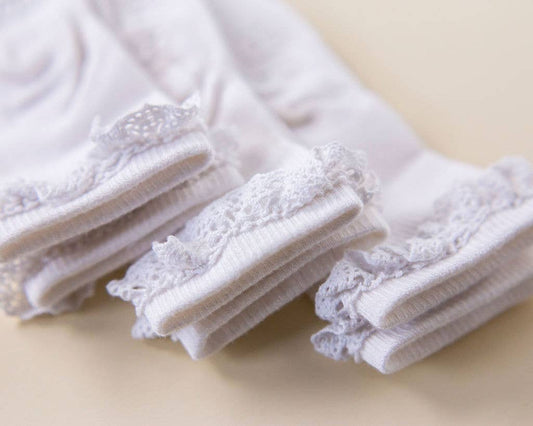 Comfort - White Lace Non-Slip Silicone Grip Baby Socks