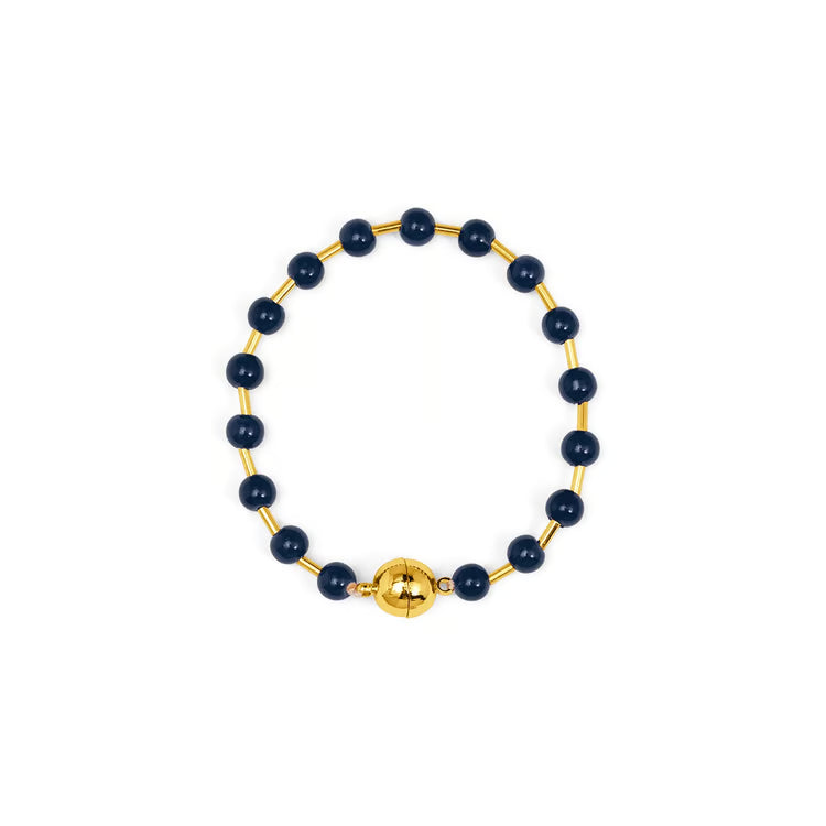 Poppy Glass Bead Magnet Bracelet