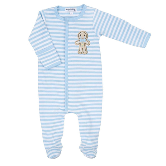 Gingerbread Land Footie - Blue