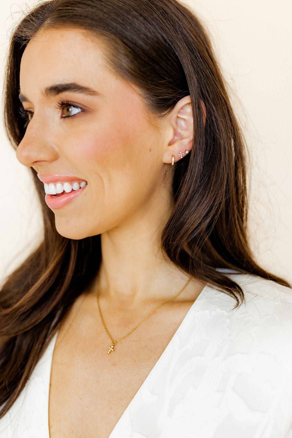 Scarlett Hoop Huggie Earring - Gold