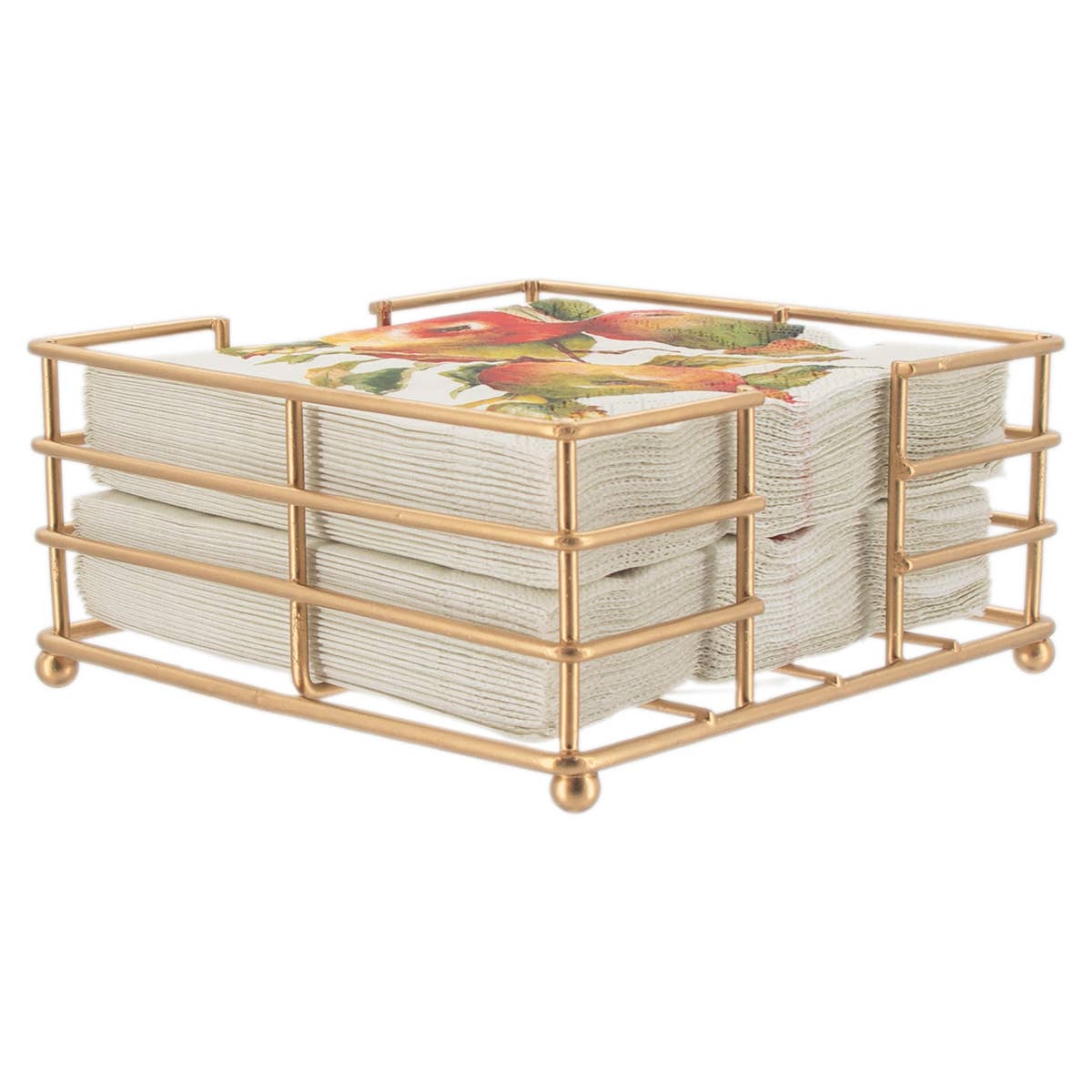 Paper Cocktail Napkin Caddy Metro Gold