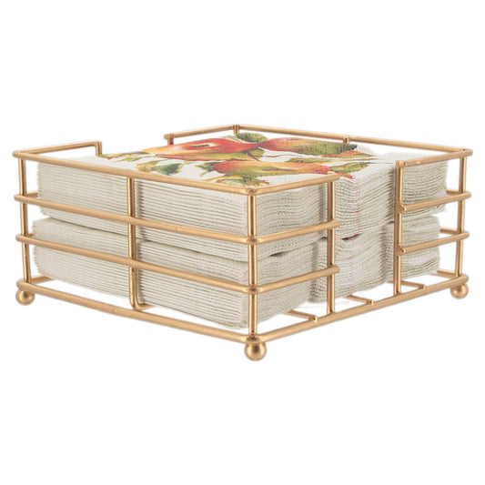 Paper Cocktail Napkin Caddy Metro Gold