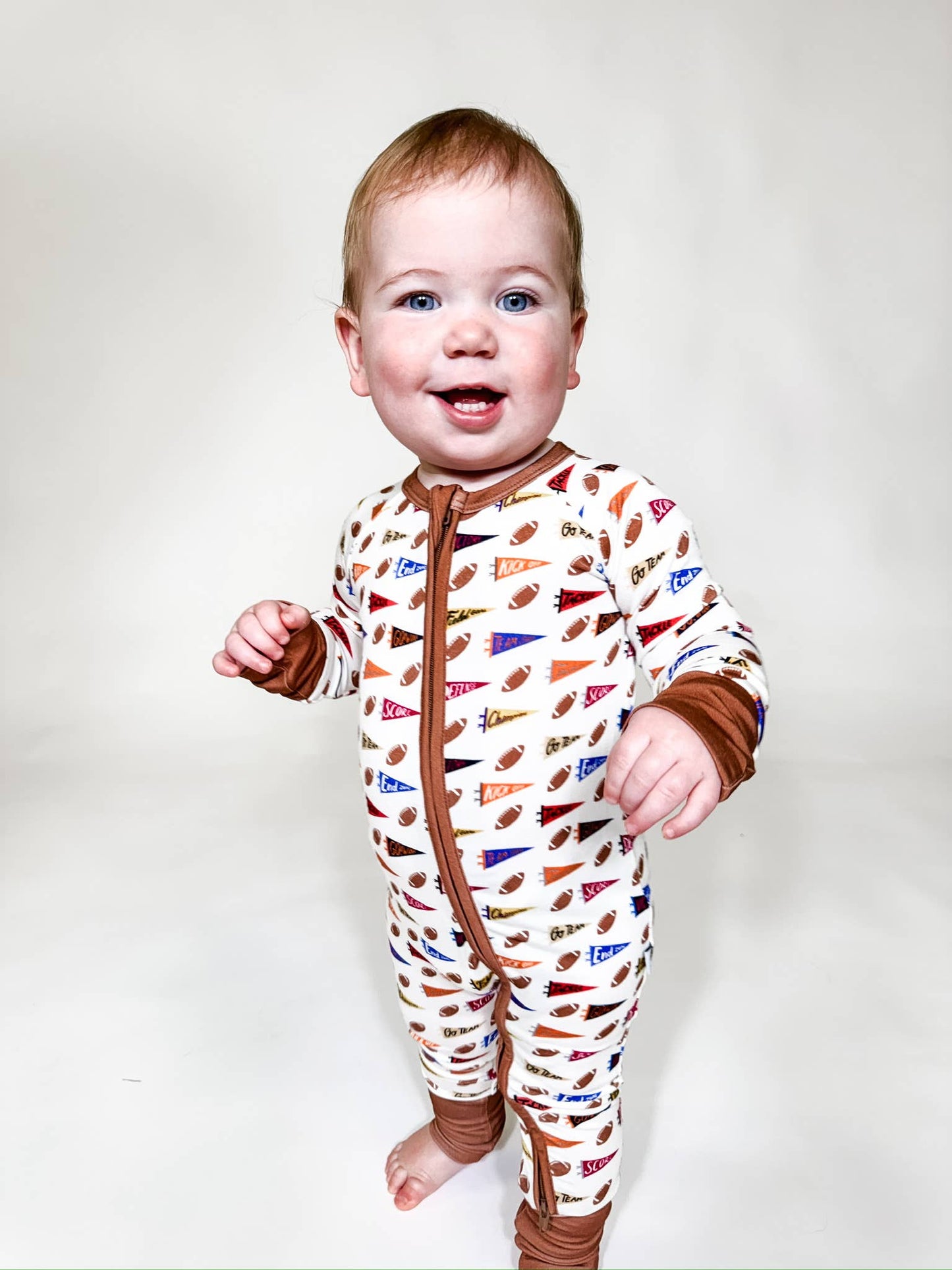 Varsity Football Flags - LS Convertible Zip PJs