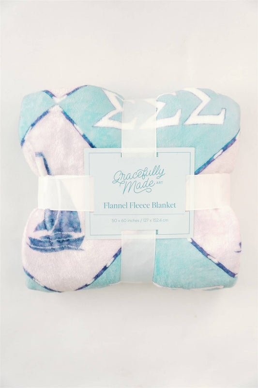Tri Sigma Flannel Fleece Blanket
