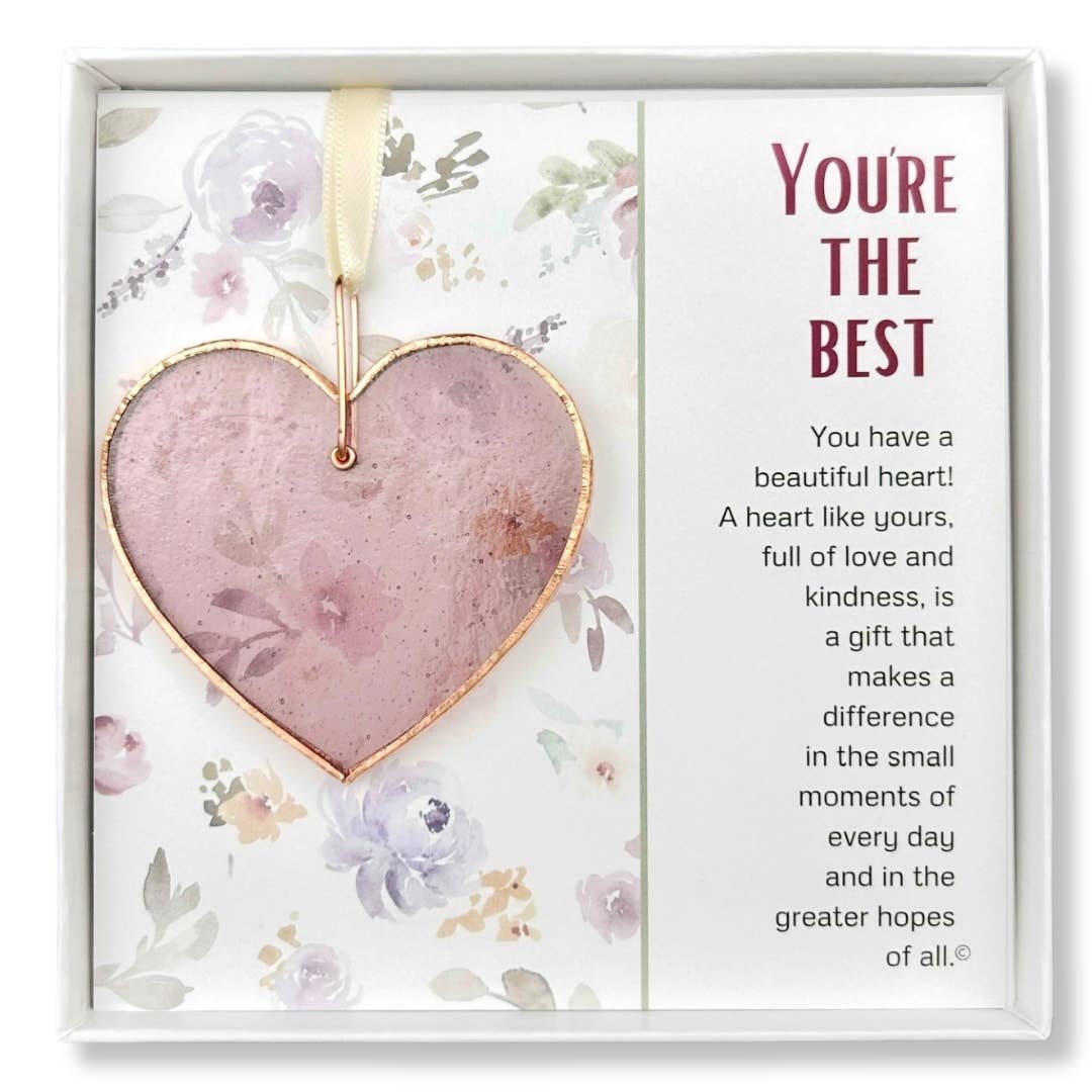 You're the Best: Handmade Stained Glass Heart