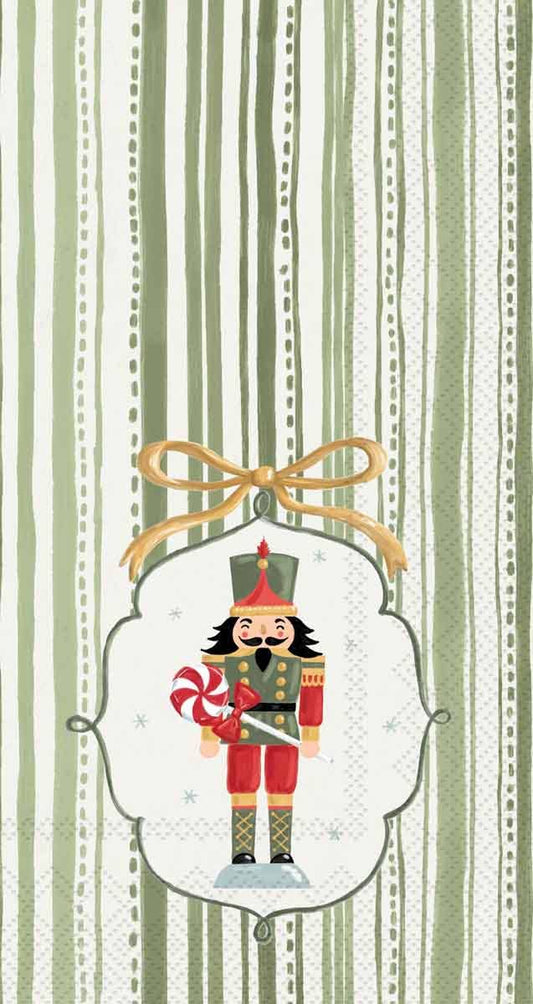Frosty Nutcracker Green Guest Towels
