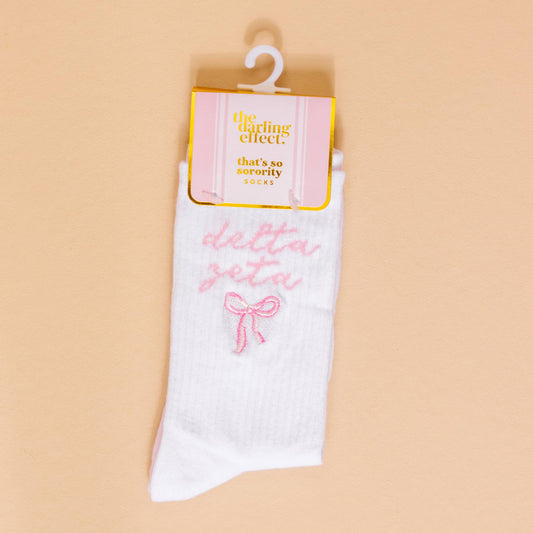 Sorority Embroidered Crew Socks