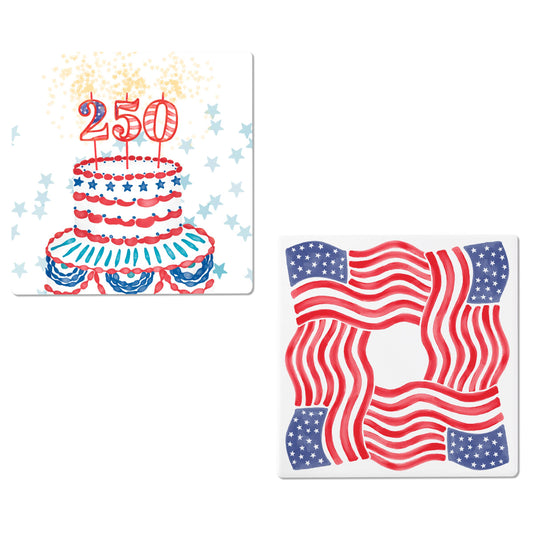 USA 250th Square Ceramic Coasters