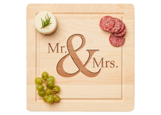 Mr. & Mrs. Maple Wood Cutting & Cheeseboard Square 12 x 12