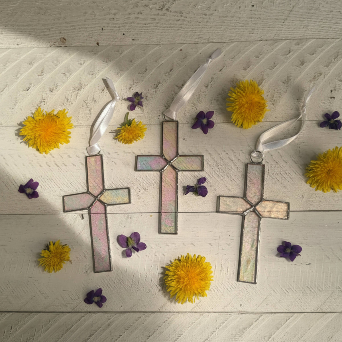 God Chose You Godmother Stained Glass Cross