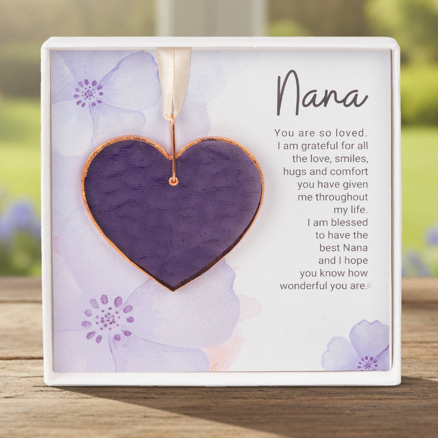 Nana Handmade Stained Glass Heart