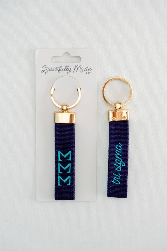 Tri Sigma Embroidered Keychain