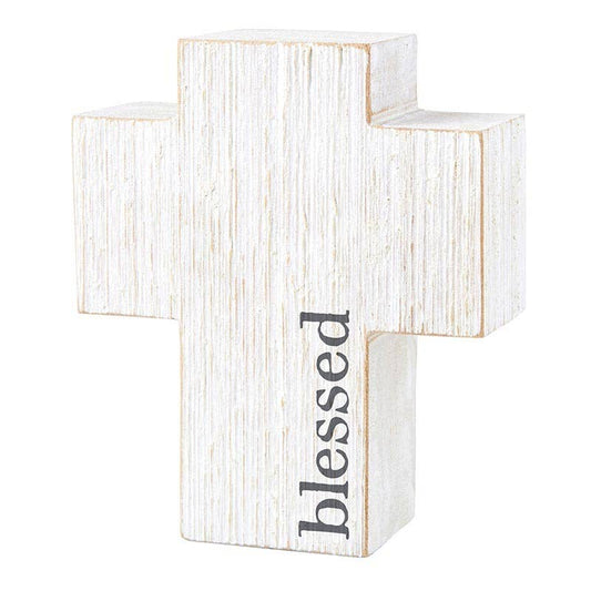 Face to Face Wood Cross - Blessed