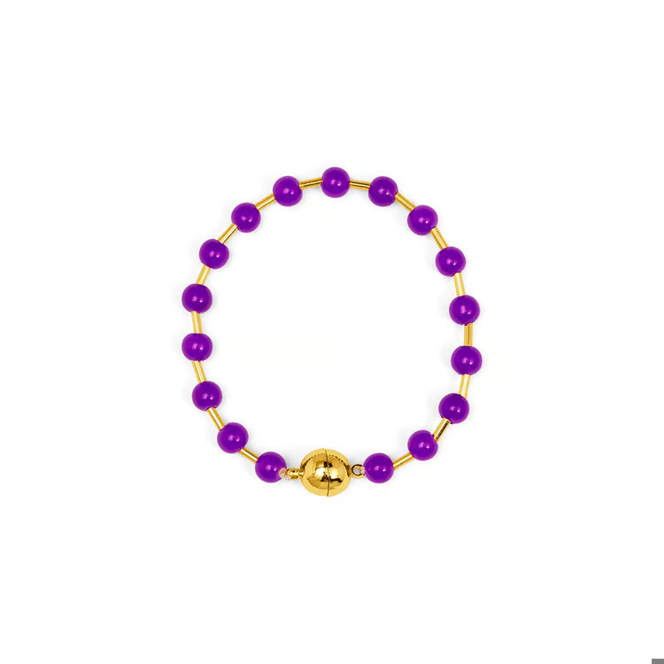 Poppy Glass Bead Magnet Bracelet