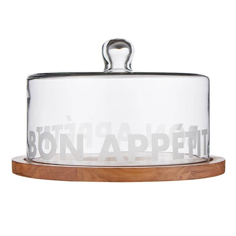 Face to Face Glass Serving Tray - Bon Appetit