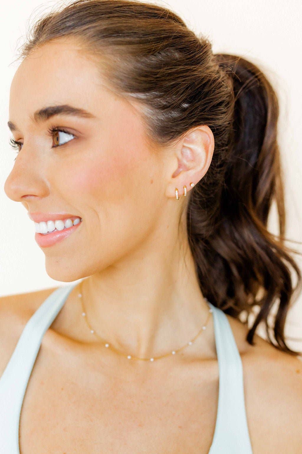 Scarlett Hoop Huggie Earring - Gold