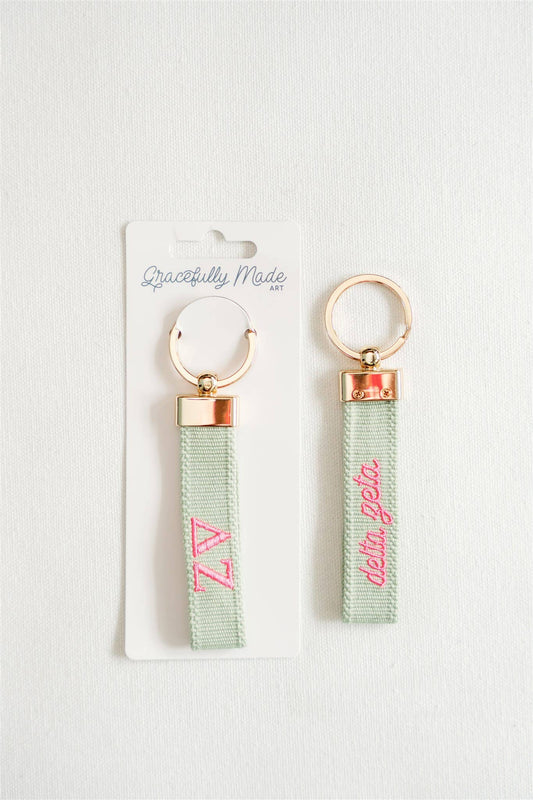 Delta Zeta Embroidered Keychain