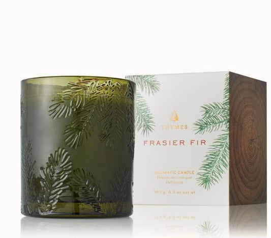 Frasier Fir Molded Green Glass Candle