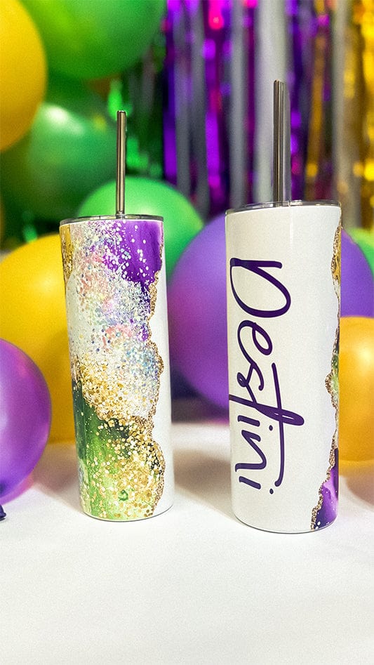 20 oz. Mardi Gras Geode Custom Tumbler