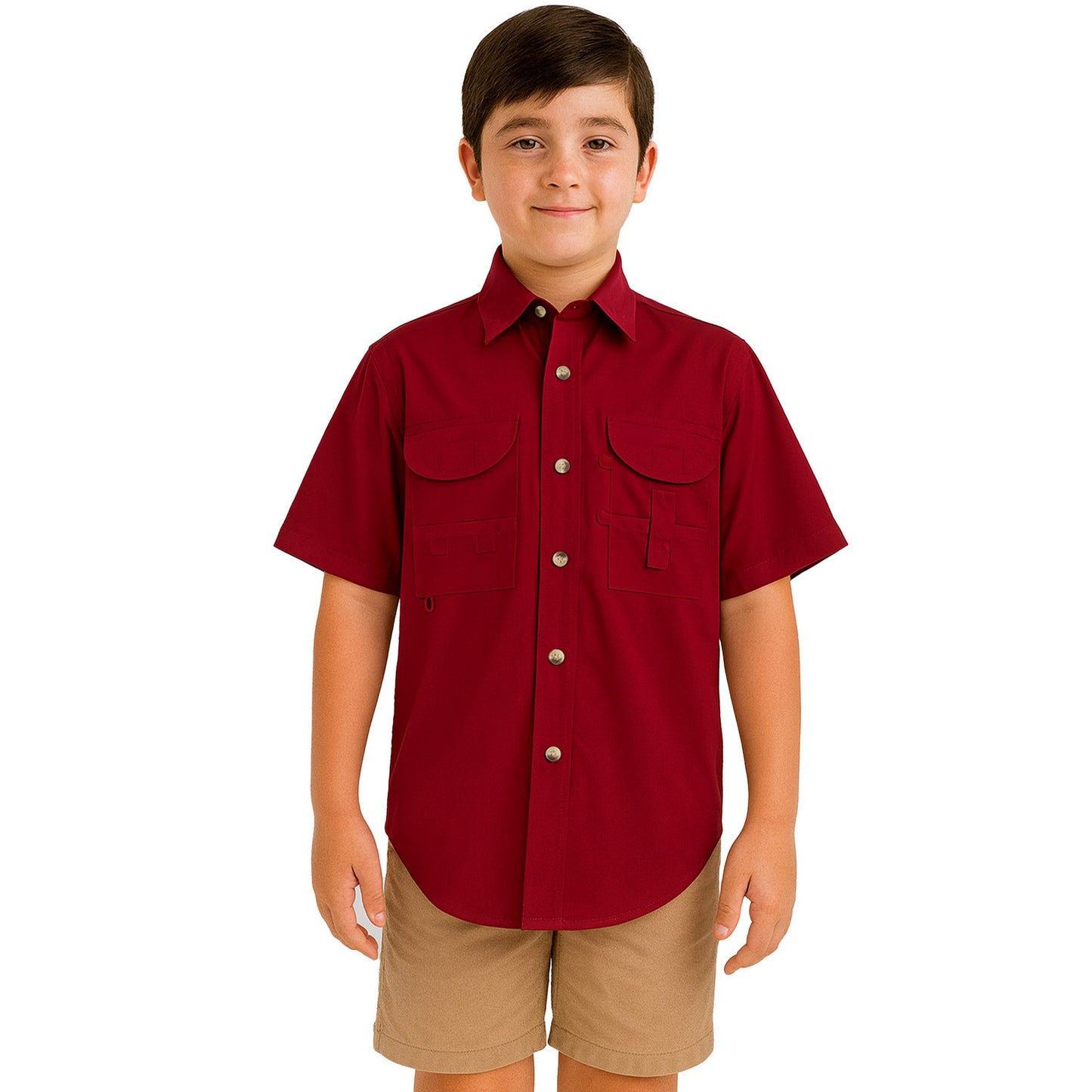 Youth Red Tiger Hill Fishing Shirt