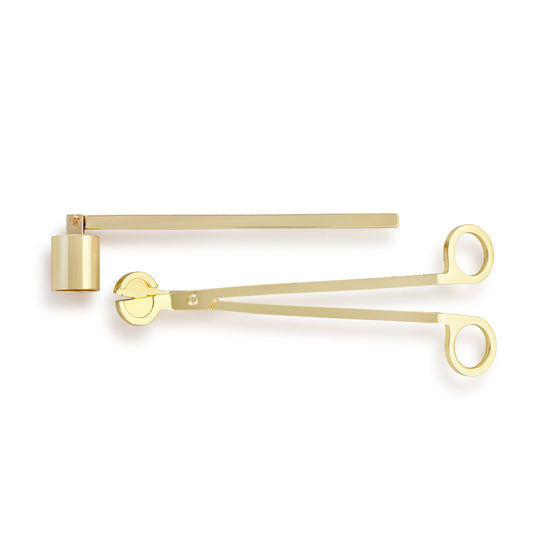 Candle Snuffer & Trimmer Set- Gold