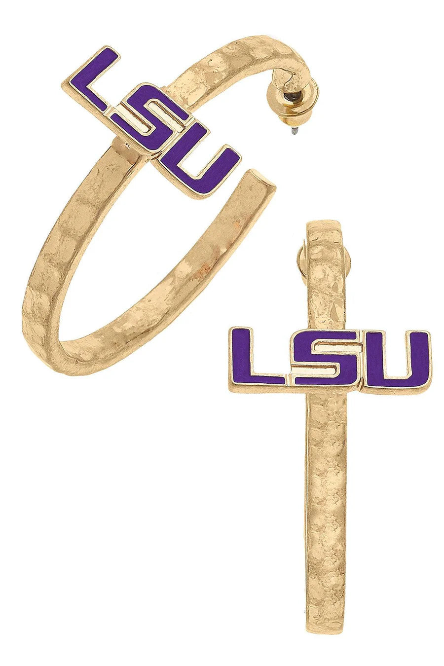 LSU Tigers Enamel Logo Hoop Earrings