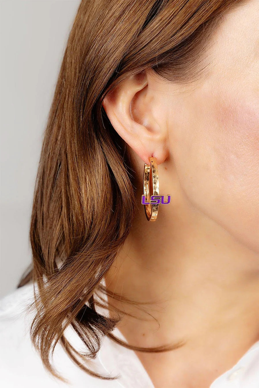 LSU Tigers Enamel Logo Hoop Earrings