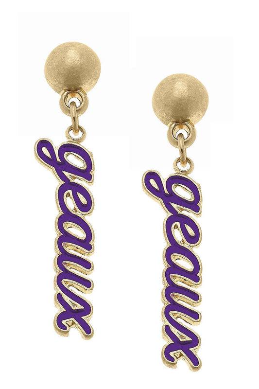 Canvas Enamel Geaux Earrings