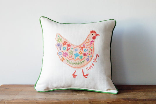 Happy Spring Chicken Pillow