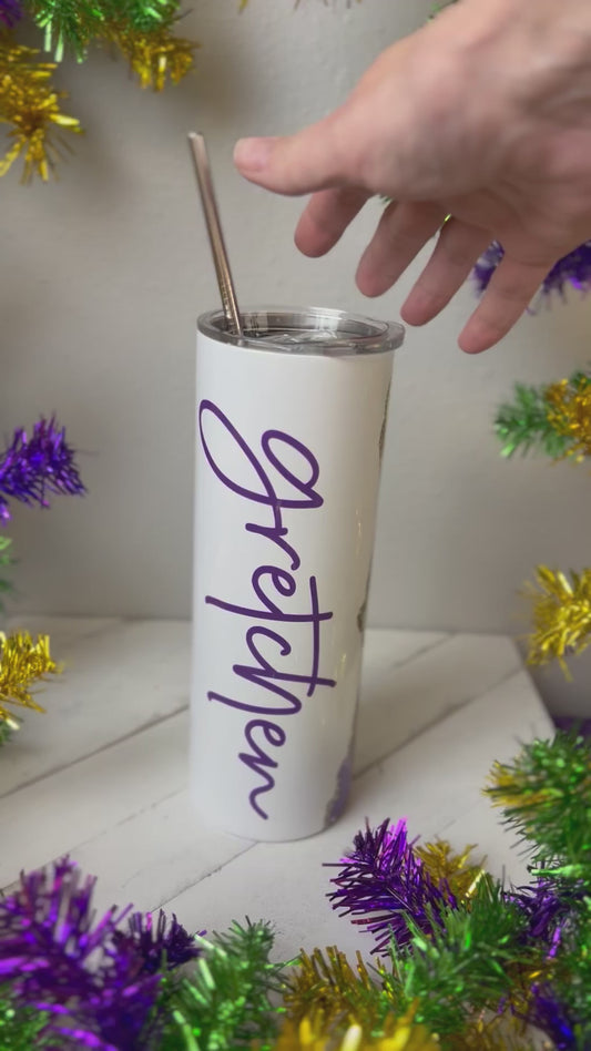 20 oz. Mardi Gras Geode Custom Tumbler