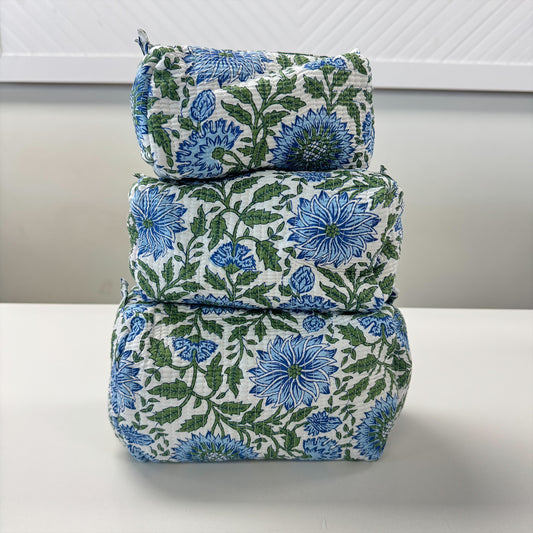 Quilted 3Pcs Toiletry Bags