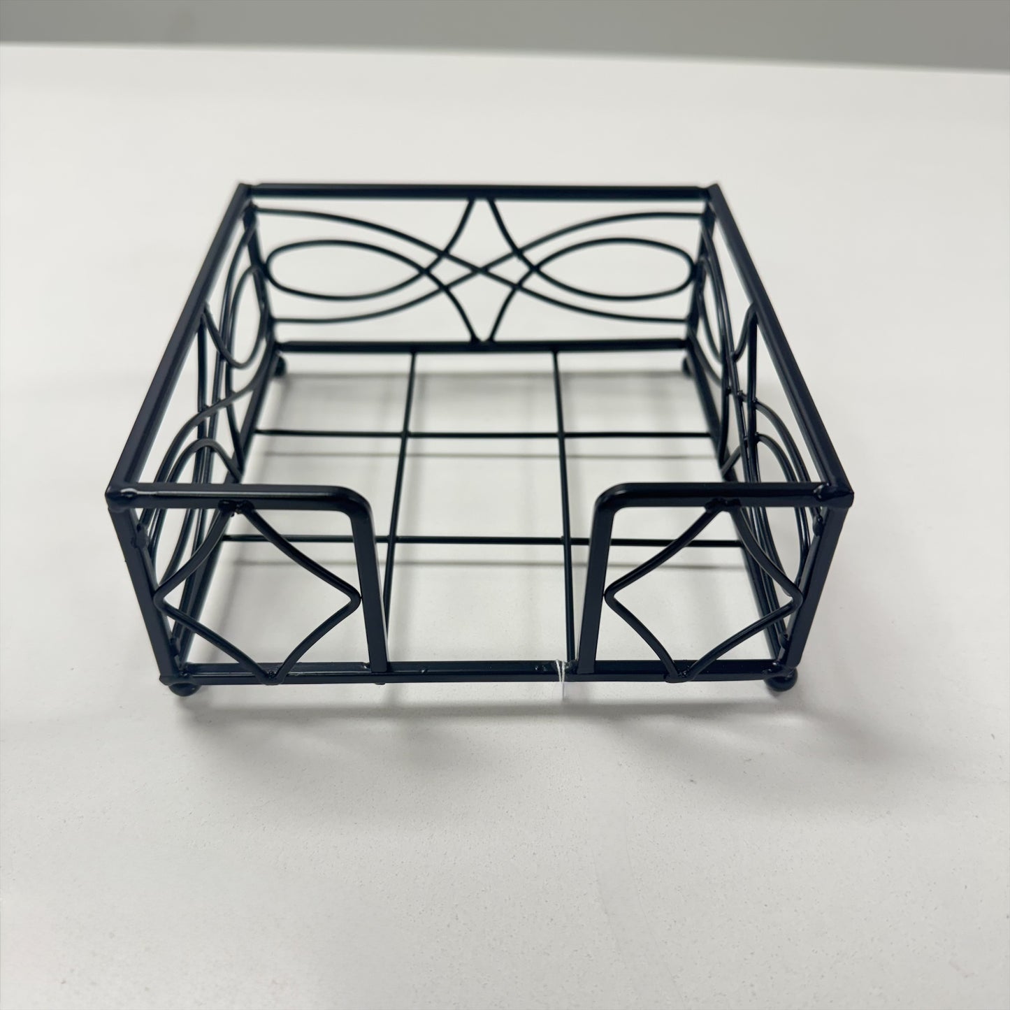 Paper Cocktail Napkin Metal Caddy Wave Black