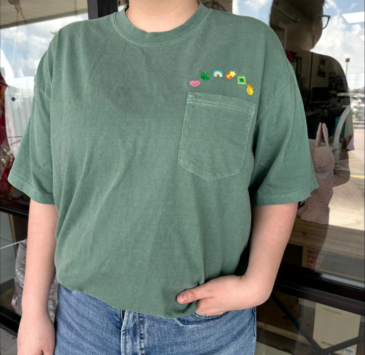 Lucky Charms Embroidered Pocket Comfort Color Tee