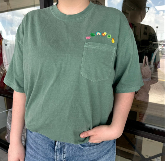 Lucky Charms Embroidered Pocket Comfort Color Tee