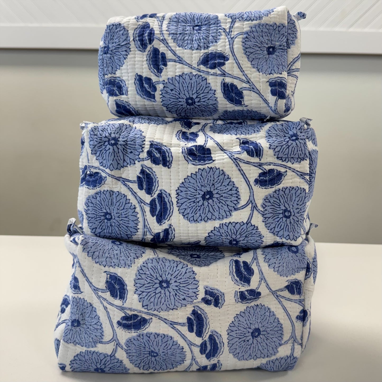 Quilted 3Pcs Toiletry Bags