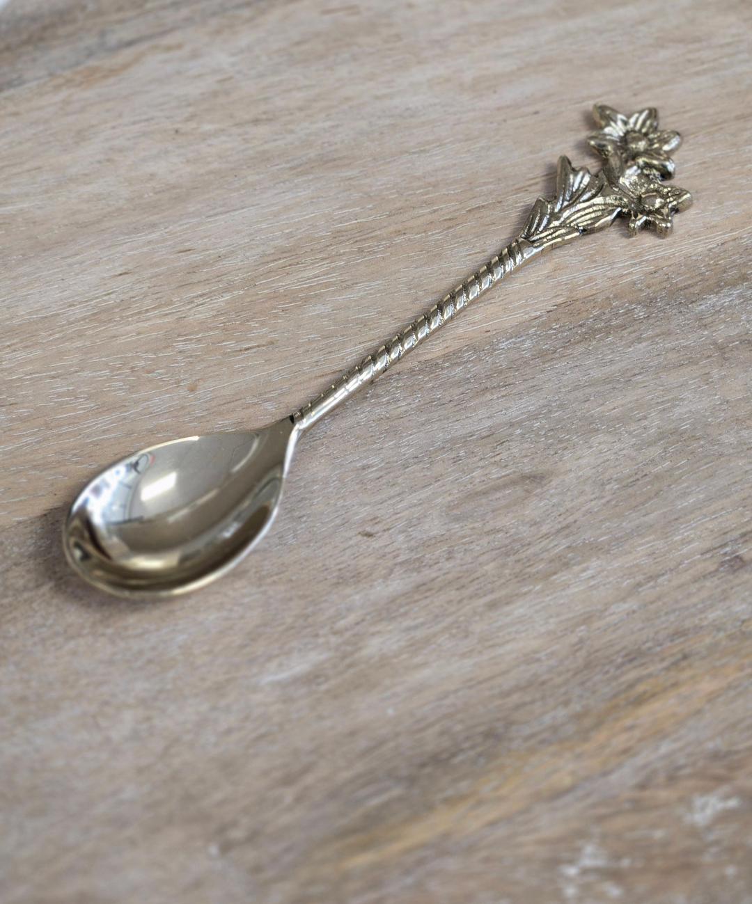 Gold Floral Coffee Spoon