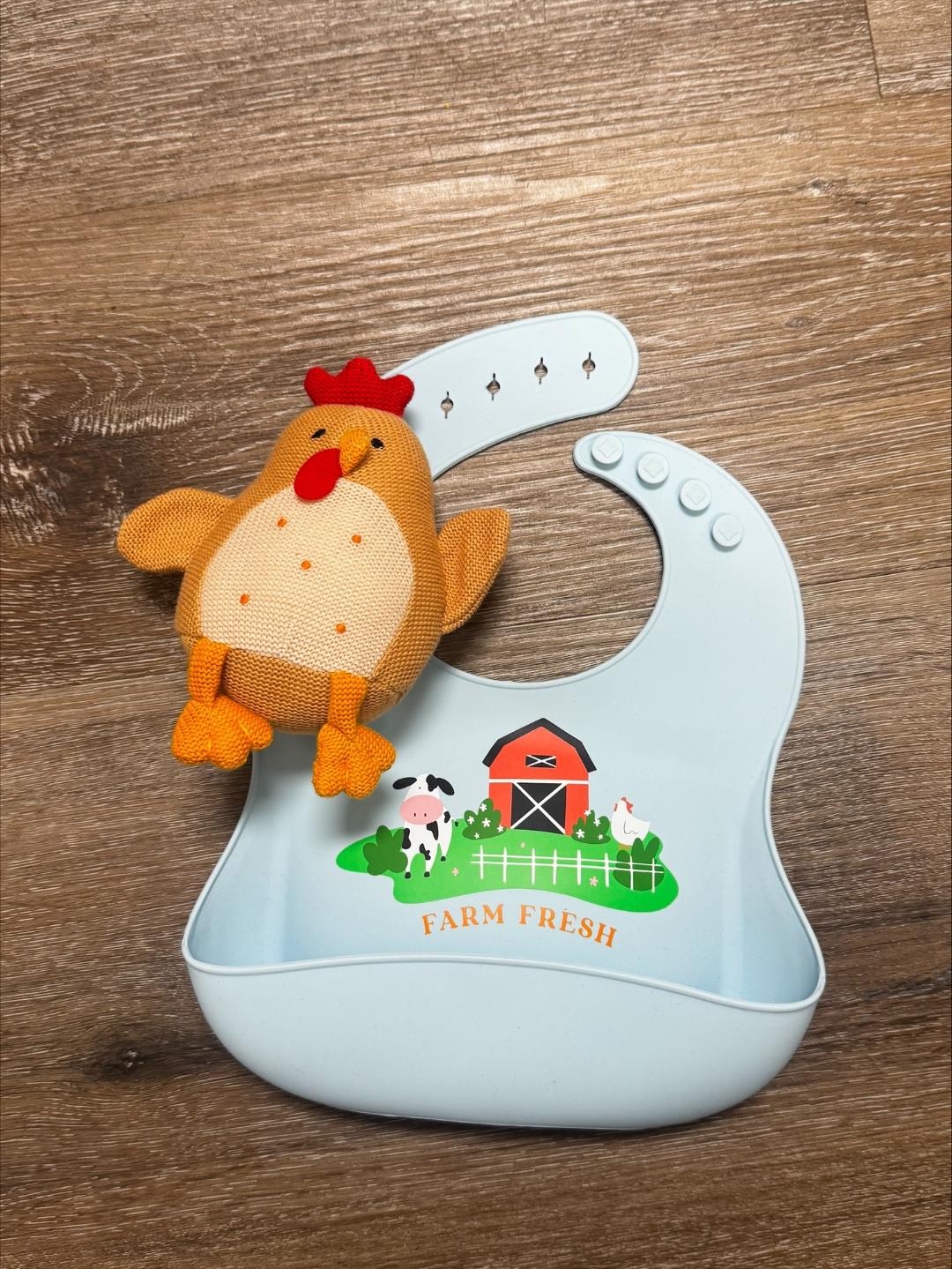 Silicone Bib and Rattle