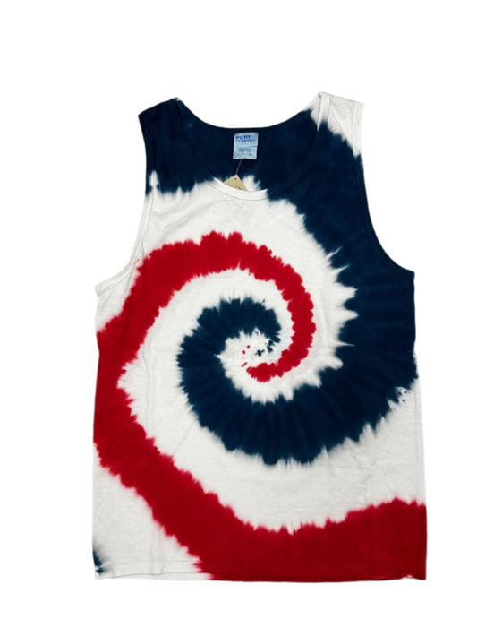 Red, White, Blue Tie-Dye Tank