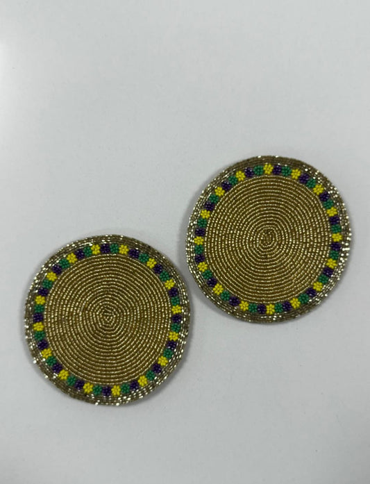 Mardi Gras Beaded Coaster