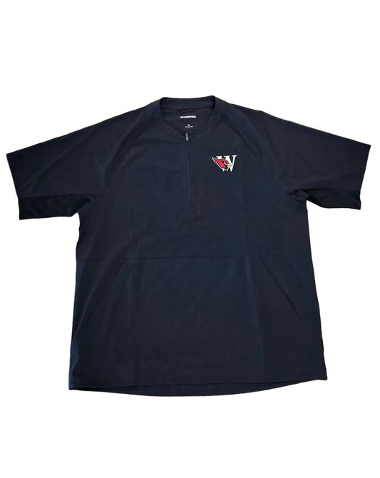 EDW Embroidered Repeat 1/2 Zip - Black