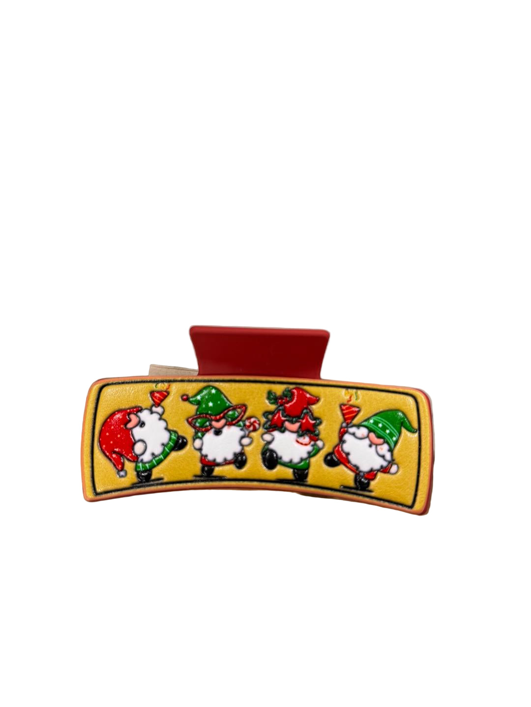 Christmas Embossed Leather Hair Clip