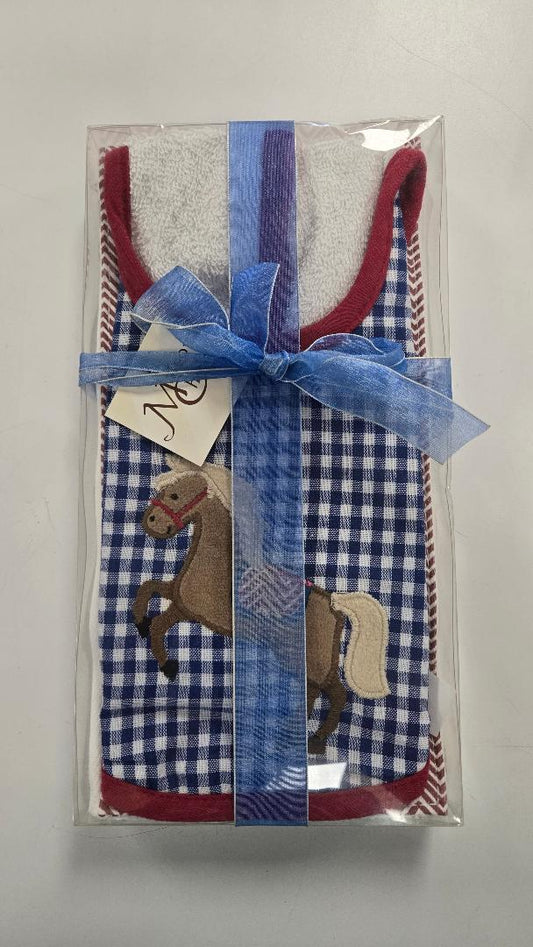 Boxed Bib & Burp Set- Carson Colt
